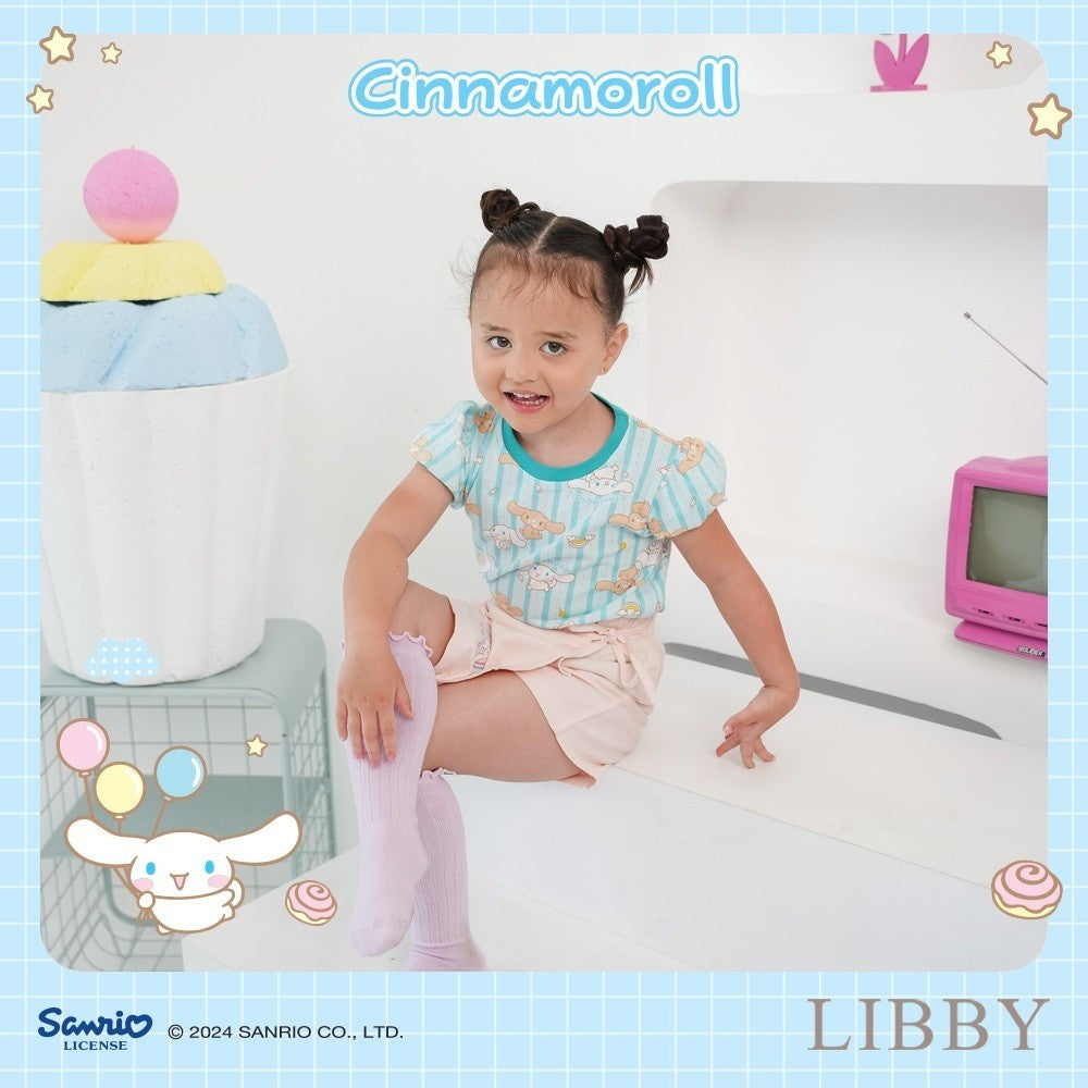 LIBBY Sanrio Setelan Main Anak Perempuan Kirei Tee & Megumi Skort Kuromi Cinnamoroll 9 Bulan - 4 Tahun (1 STEL)