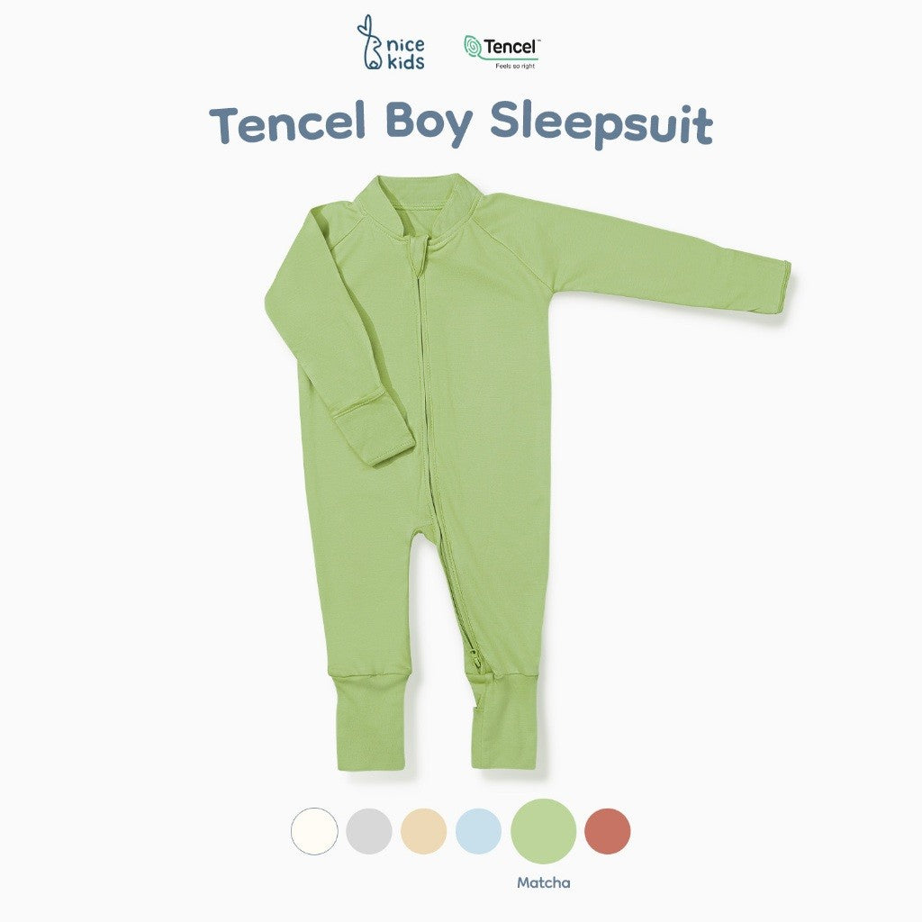 Nice Kids - Tencel Sleepsuit Boy Jumper Baby Baju Tidur Bayi Laki-Laki (0 Bulan-2 Tahun)