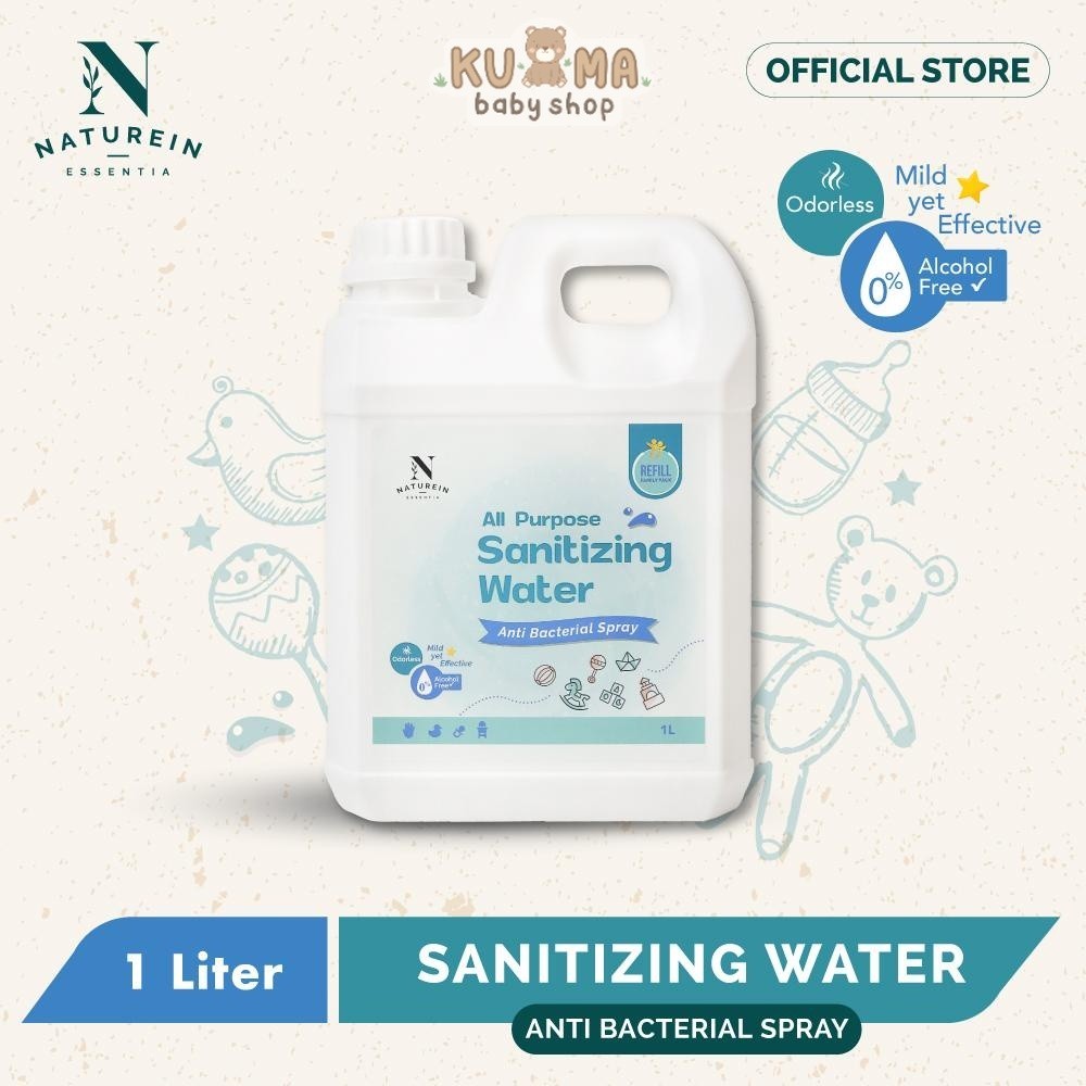 Naturein All Purpose Sanitizing Water Refill 1 Liter Baby Safe Sanitizer Food Contact Safe