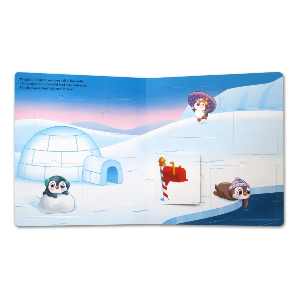 Piucky Penguins/Jurassic Juniors/Unicorns & Friends Flip Flap Fun Board Book Over 40 Flaps! [Phidal]