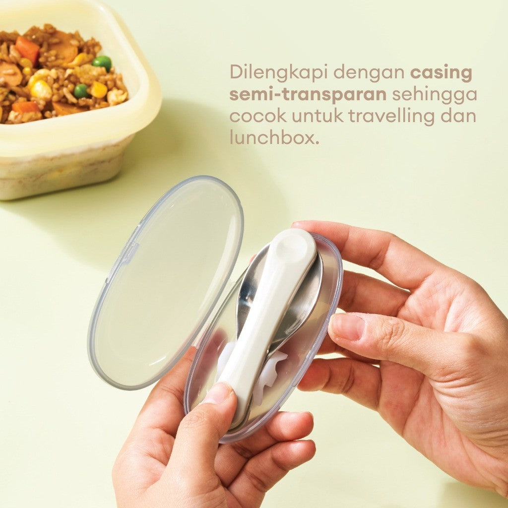 Little Dimple Kid's Foldable Spork Spoon Fork Lipat Sendok Garpu Anak