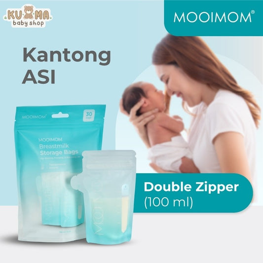 MOOIMOM Kantong ASI 100ml Double Zipper | Breastmilk Storage Bags 30pcs (30pcs) Perlengkapan bayi