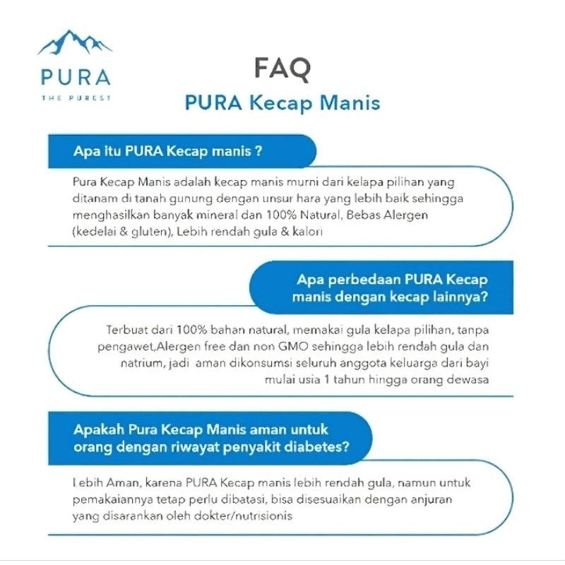 PURA | KECAP MANIS KELAPA - 200ml | Gluten Free Allergen Free