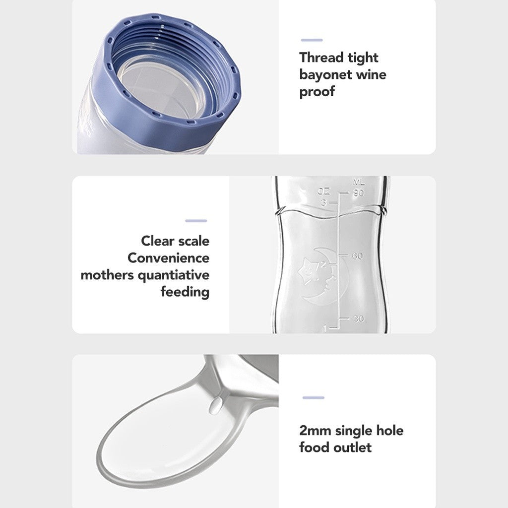Sakumini Squeeze Spoon Feeder Silicone Botol Sendok Makan Mpasi Bayi