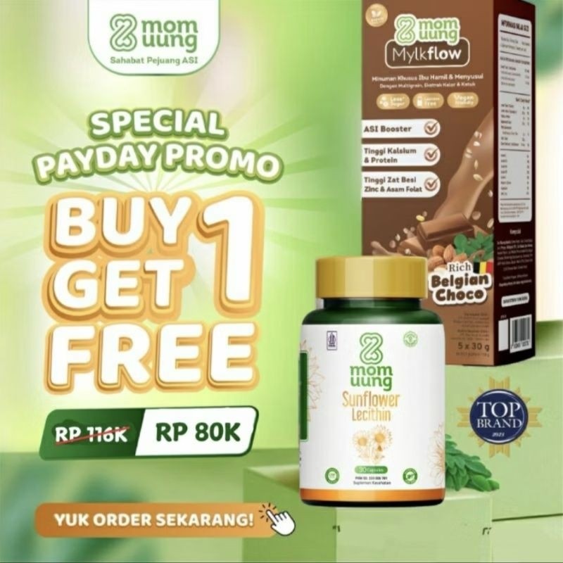 PROMO Mom Uung Sunflower Lecithin 30 Kapsul Melancarkan Sumbatan ASI Free Susu Milkflow
