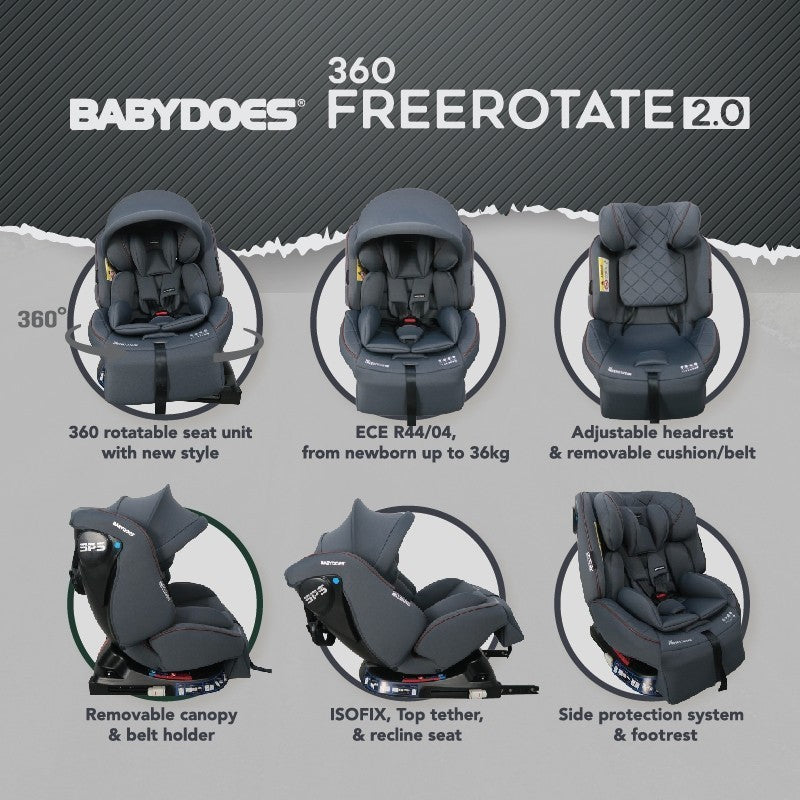 BABYDOES  360° Free Rotate 2.0 Carseat 8089 Kursi Dudukan Mobil Bayi