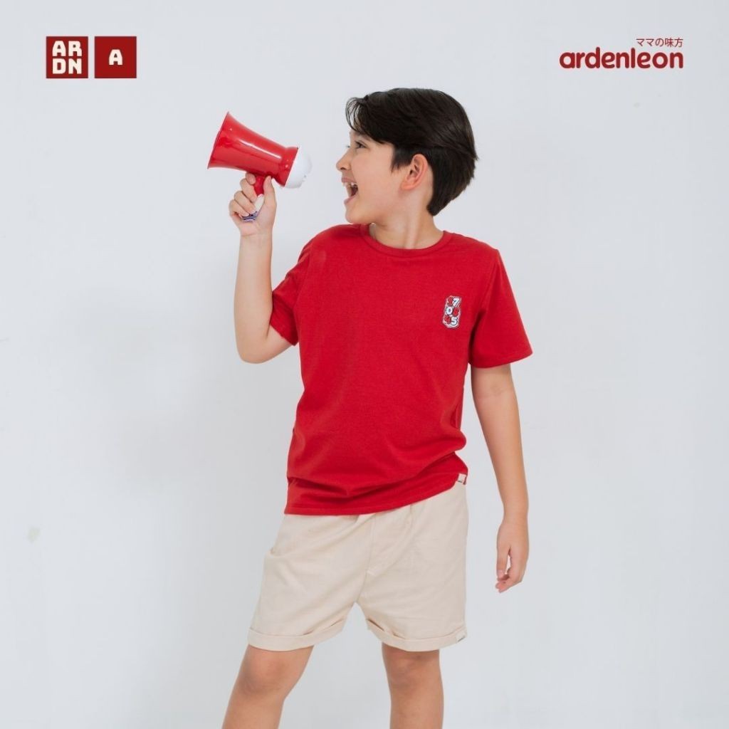 ARDENLEON Atasan Kaos Anak Basic T-Shirt Kemerdekaan 17 Agustus Indonesia