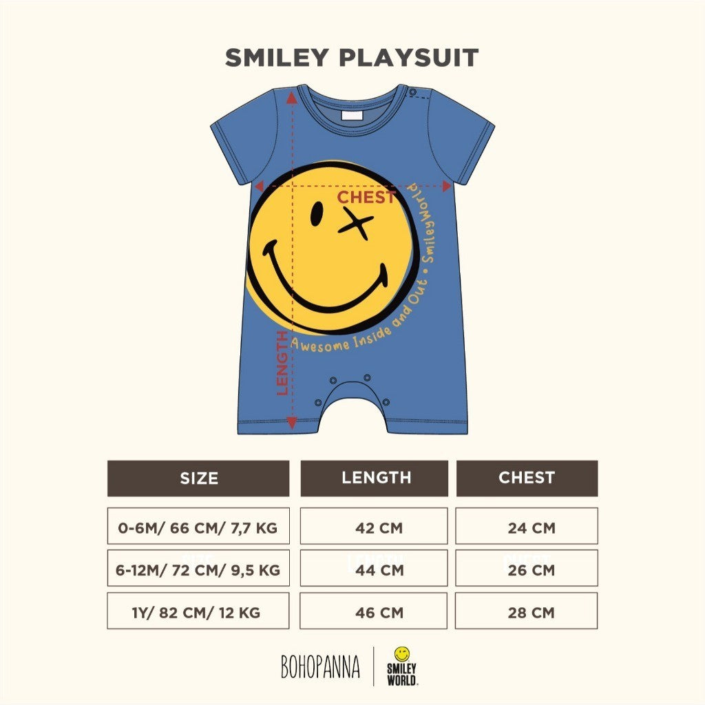 BOHOPANNA - BOHOPANNA X SMILEY - PLAYSUIT - Jumper Bayi Laki-Laki