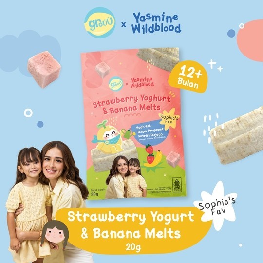 Grouu x Yasmine - Snack MPASI & Balita [Strawberry Yoghurt & Banana Melts,  Bee Biscuit, Cheese Choux] - Healthy, No MSG