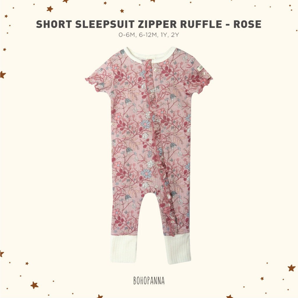 BOHOPANNA - SHORT SLEEPSUIT ZIPPER RUFFLE - Jumper Bayi