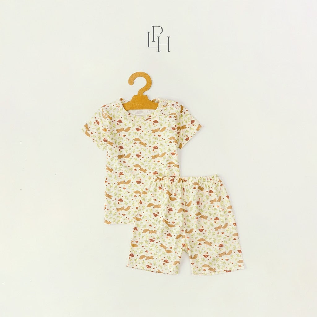 Little Wear Shoulder Button Short Set 24.0 (Setelan Anak Lengan Pendek)