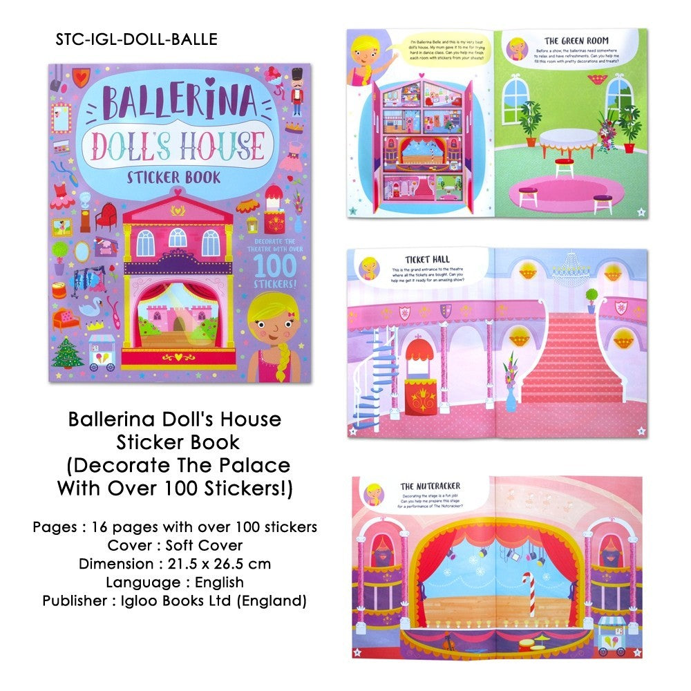 Mermaid/Ballerina/Fairy/Princess Doll's House Sticker Book (Decorate The Palace With Over 100 Stickers!) [Igloo Books]