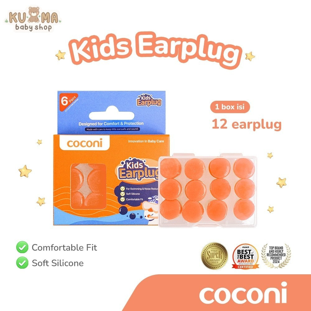 Coconi Kids Earplug | Pelindung / Penutup Telinga Anak Silikon Anti Bising Anti Air untuk Tidur Renang Traveling