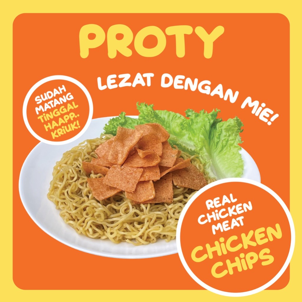 PROTY Chicken Chips Keju Cheese (1 pcs) - Keripik Daging Ayam - Snack Cemilan Tinggi Protein