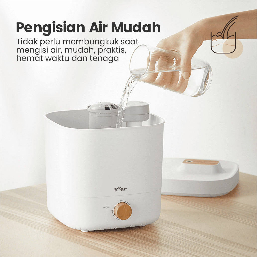 BEAR Top Fill Humidifier 4 L Diffuser Essential Oil Aromaterapi 4L / Alat Penjaga Kelembaban Udara Ruangan