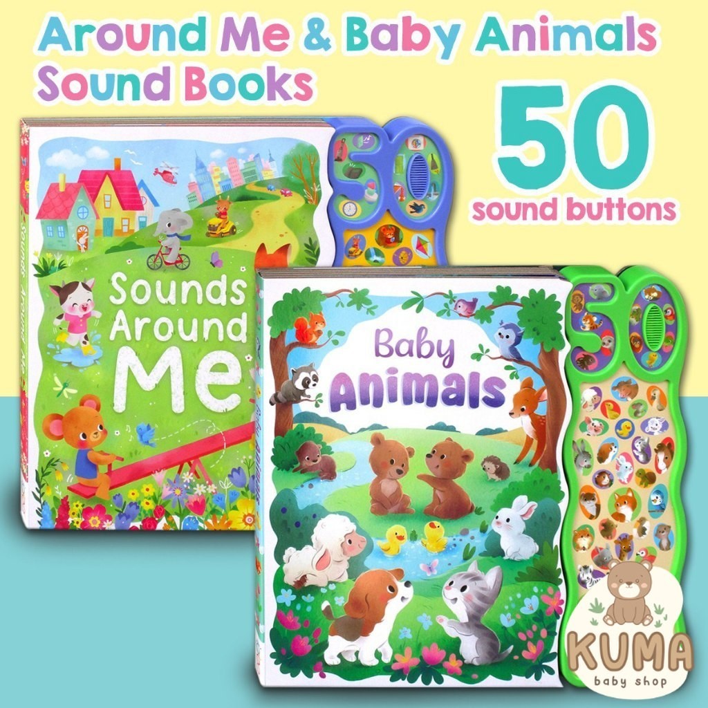 Baby Animals / Around Me Sounds Board Book With 50 Sounds! Buku Cerita Suara