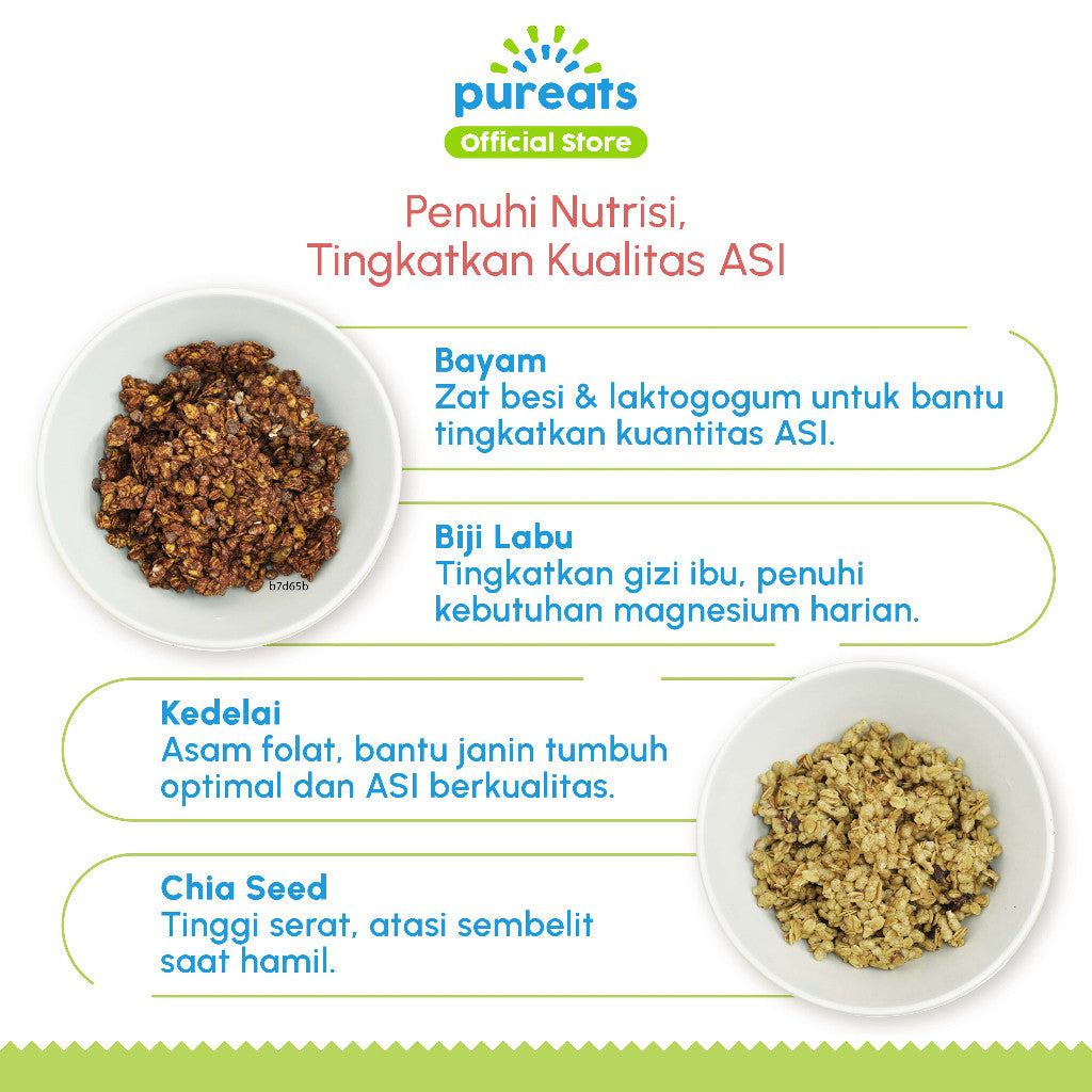 Pureats Granola Crunch - ASI Booster Plus - Sereal Sarapan Sehat