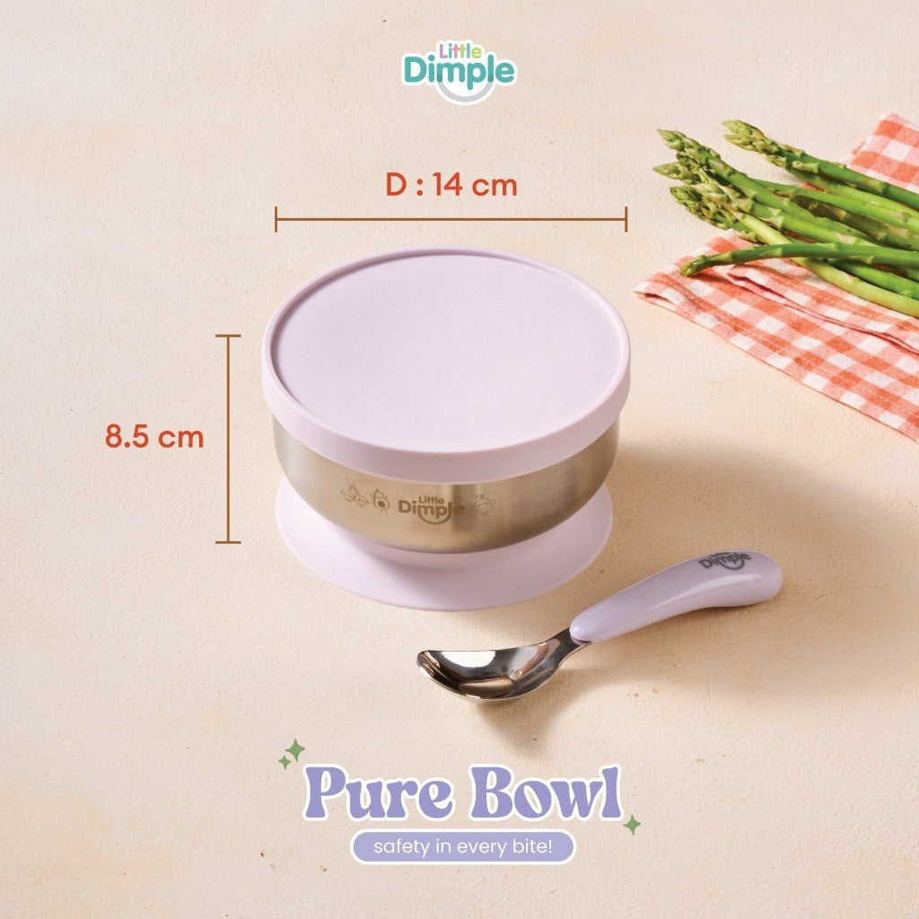 Little Dimple Pure Bowl - Mangkuk Anak Stainless Steel BPA Free