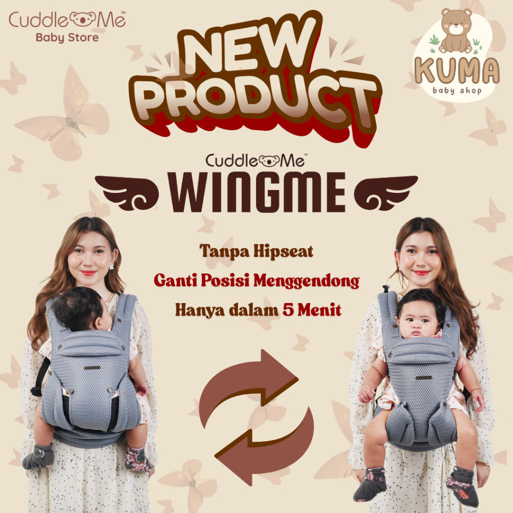 CuddleMe Wingme Carrier Premium Gendongan Depan Non Hipseat Newborn Baby Toddler SSC M Shape Adjustable 5 Posisi Bayi Balita Wing Me Cuddle Me VS Ultimo