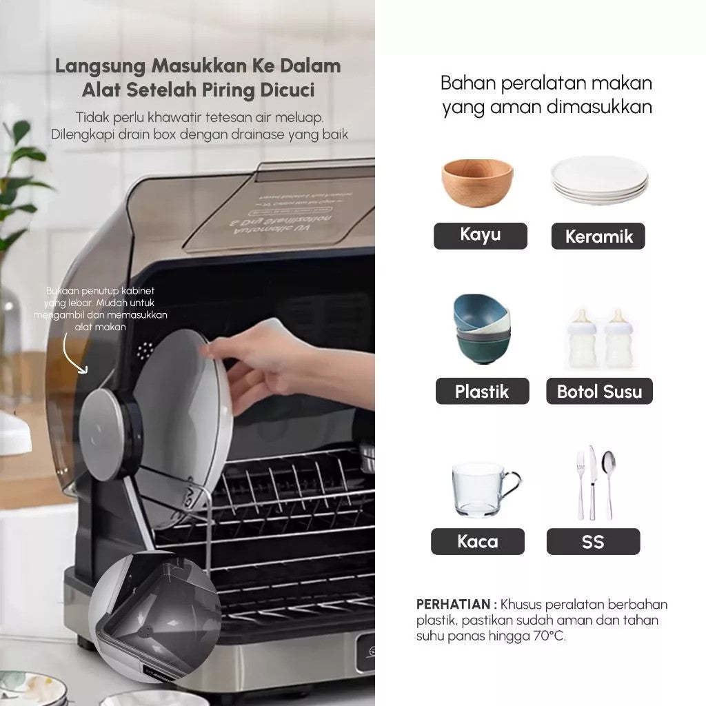 Norge 4in1 Table-top UV Dish Dryer 50L/400WATT (FREEBUBBLEWRAP) Rak Pengering dan Steril Alat Makan
