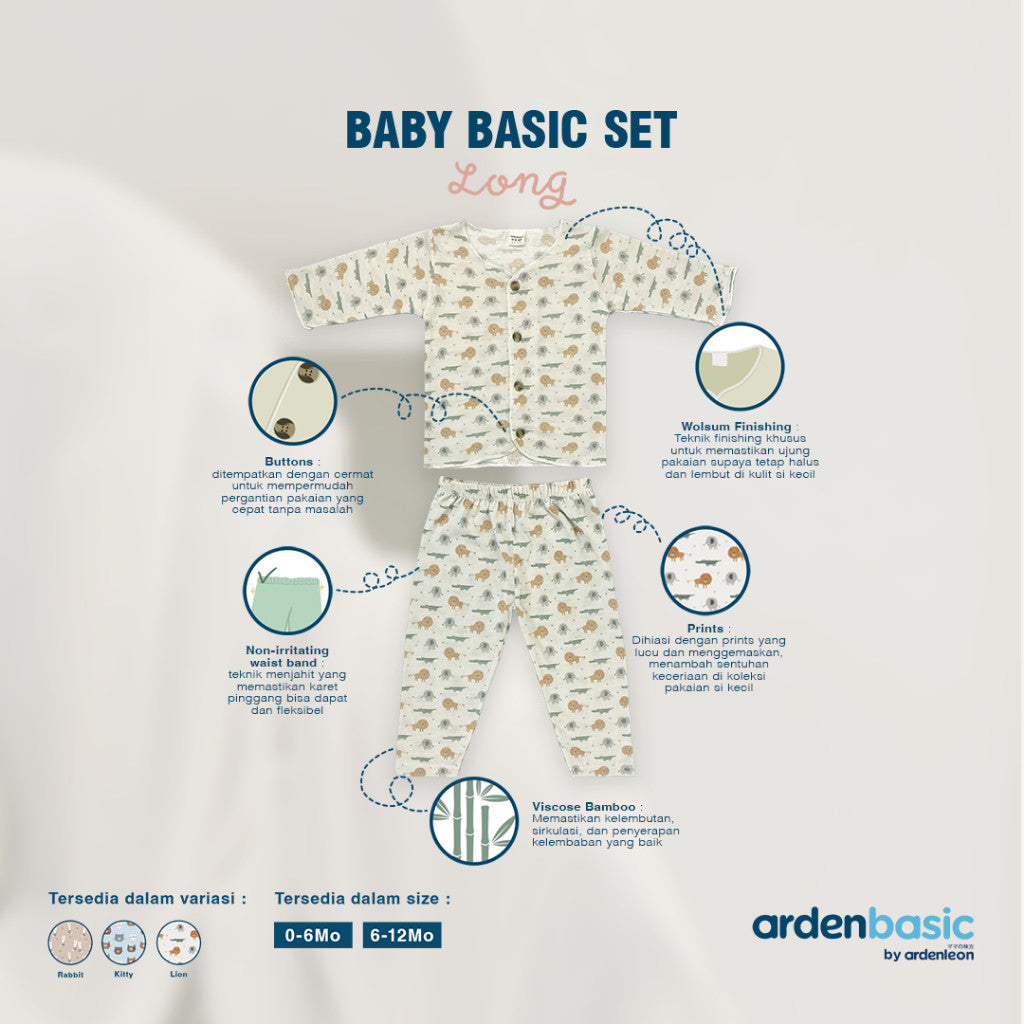 ARDENLEON ArdenBasic Baby Basic Set Long Setelan Panjang Bayi