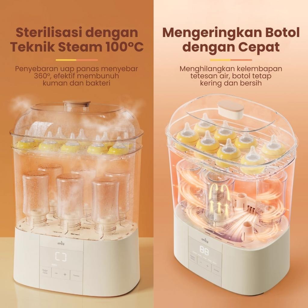 EMILY - Steam Sterillizer & Dryer Uap / Sterillizer Botol Bayi EST-19302