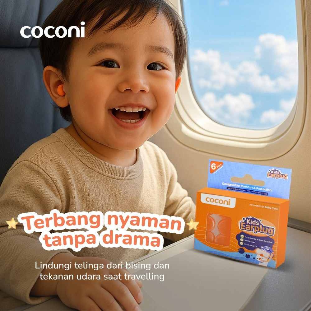 Coconi Kids Earplug | Pelindung / Penutup Telinga Anak Silikon Anti Bising Anti Air untuk Tidur Renang Traveling
