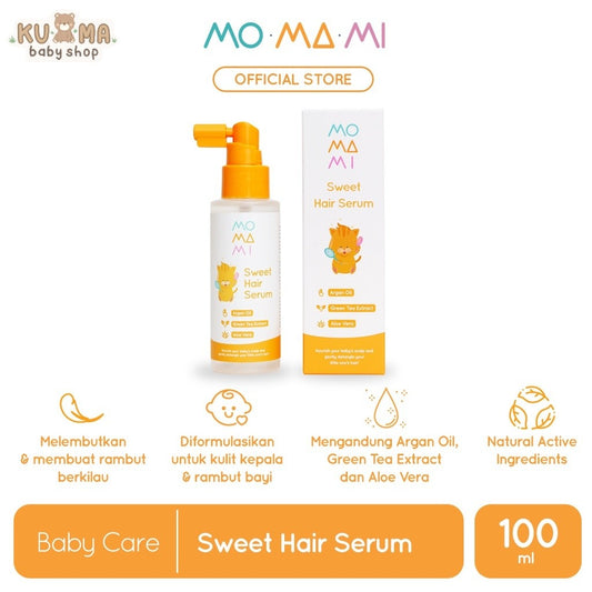 Momami Sweet Hair Serum 100ml melembutkan dan membuat rambut anak berkilau