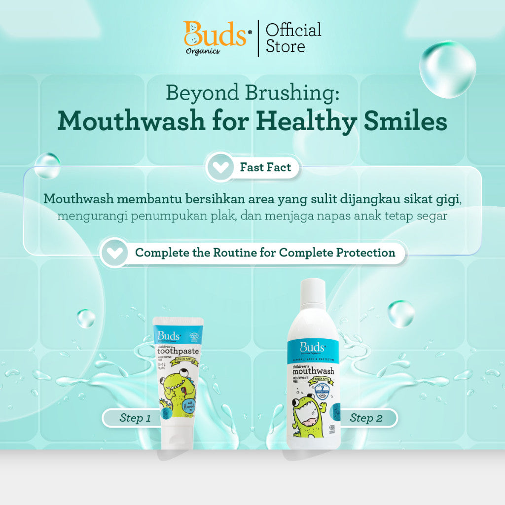 Buds Organics Mouthwash for Kids - Cairan Kumur Pencuci Mulut Antiseptik Anak Tanpa Alkohol