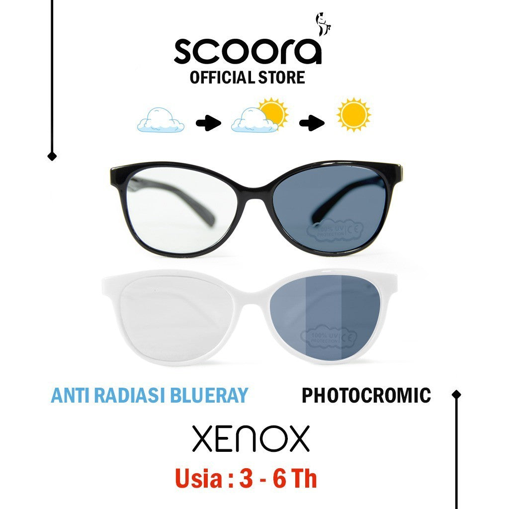 SCOORA Xenox Kacamata Anak (3 - 6thn) Anti Radiasi & Anti UV - Variasi Warna
