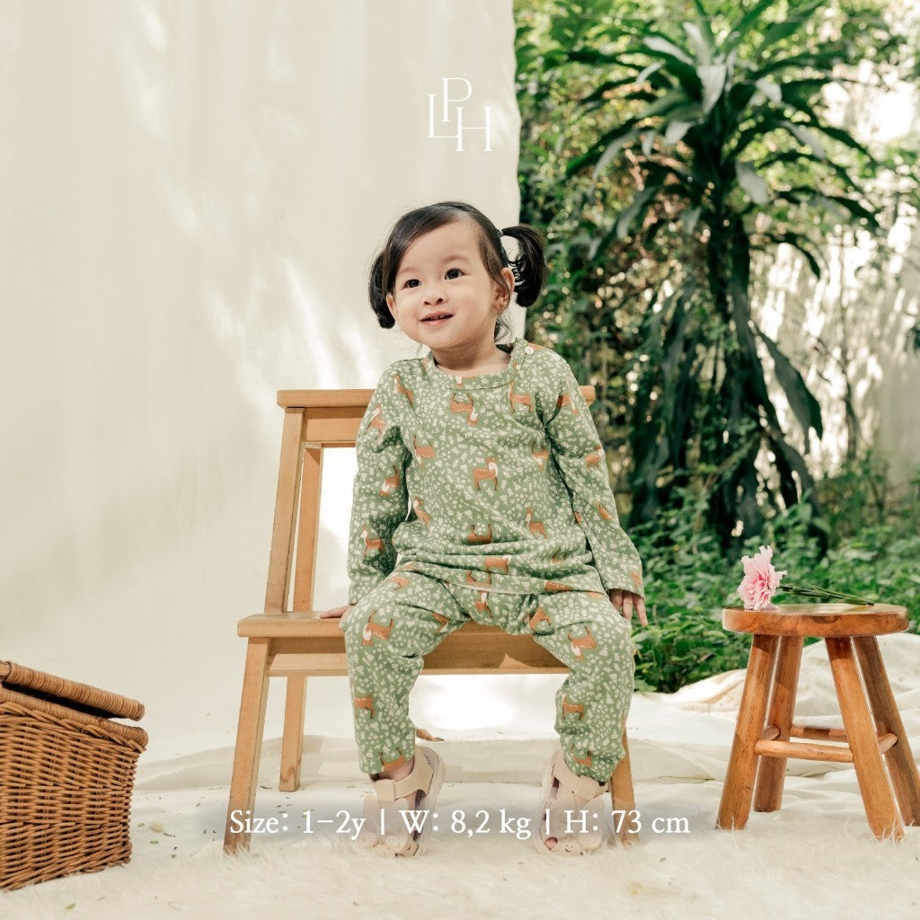 Little Palmerhaus - Little Wear Shoulder Button Long Set 24.0 (Setelan Anak Lengan Panjang)
