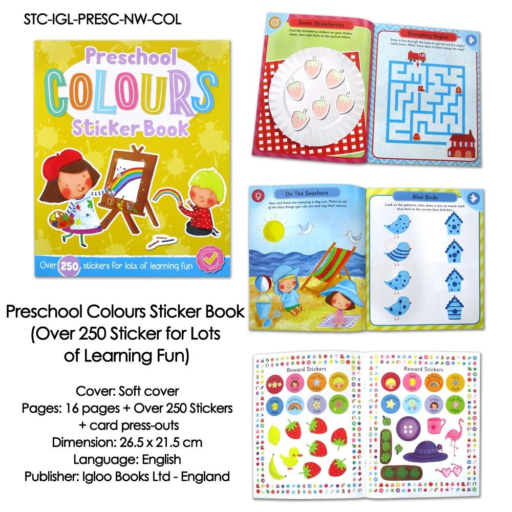 Preschool ABC/123/COLOURS/SHAPES  Sticker Book (Over 250 Sticker for Lots of Learning Fun) [Igloo Books]