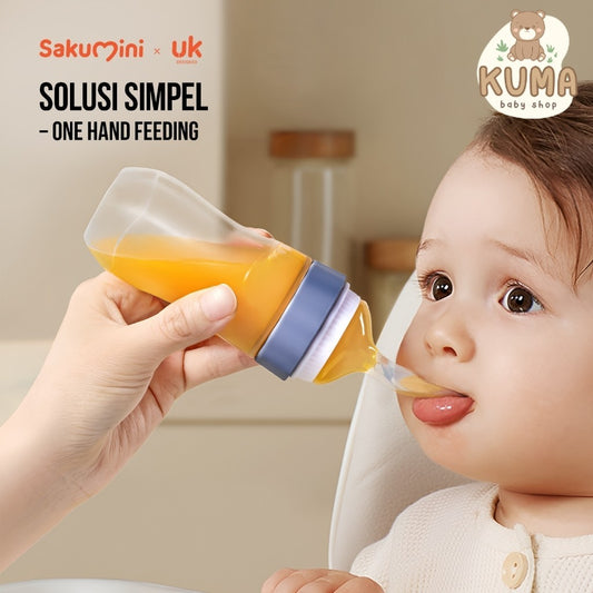 Sakumini Squeeze Spoon Feeder Silicone Botol Sendok Makan Mpasi Bayi