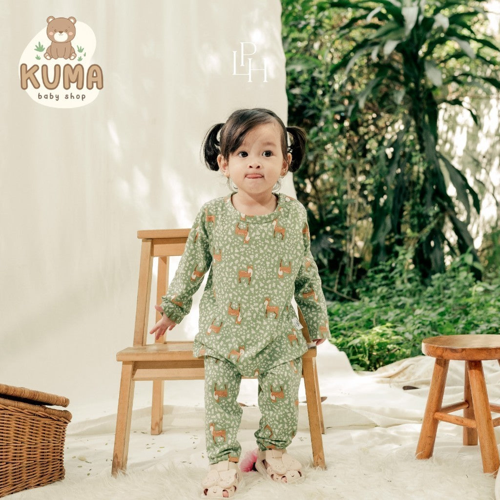 Little Palmerhaus - Little Wear Shoulder Button Long Set 24.0 (Setelan Anak Lengan Panjang)