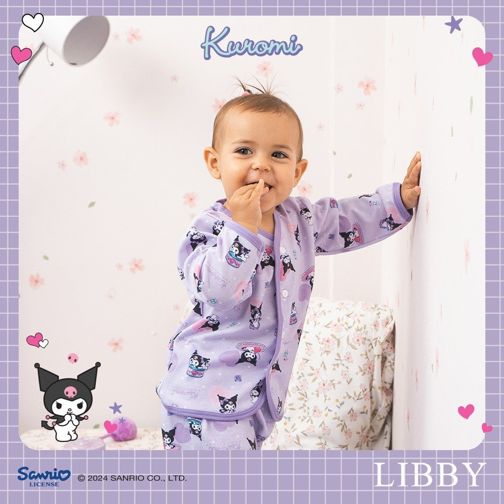 LIBBY Sanrio Setelan Piyama Baju Kancing Newborn Bayi & Anak Kecil Perempuan Kuromi Cinnamoroll Hello Kitty (1 Stel)