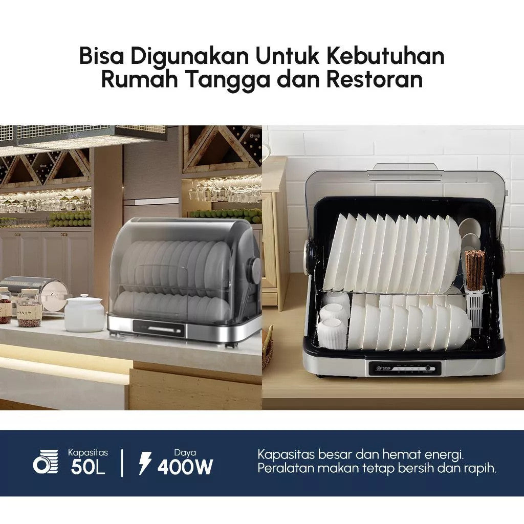 Norge 4in1 Table-top UV Dish Dryer 50L/400WATT (FREEBUBBLEWRAP) Rak Pengering dan Steril Alat Makan