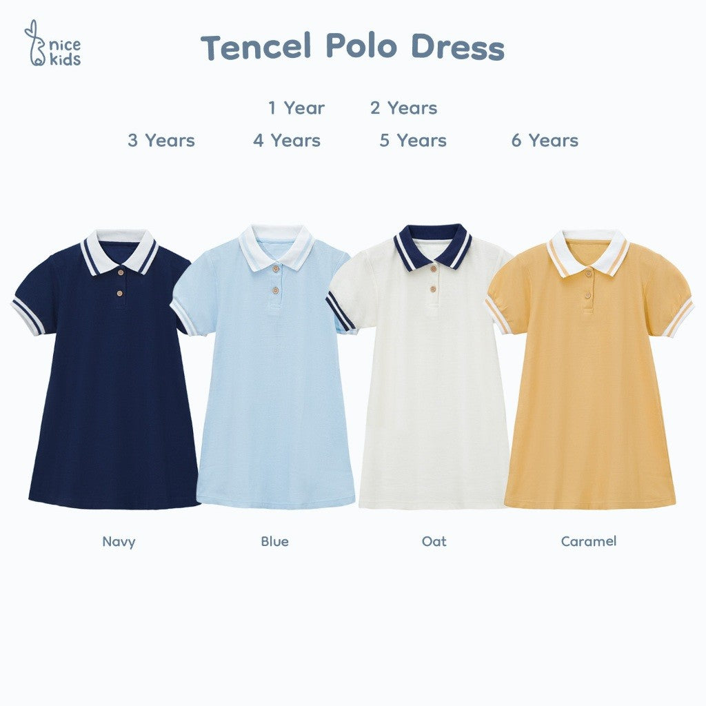 Nice Kids - Tencel Polo Dress (Dress Anak Perempuan Premium 1-6 Tahun)