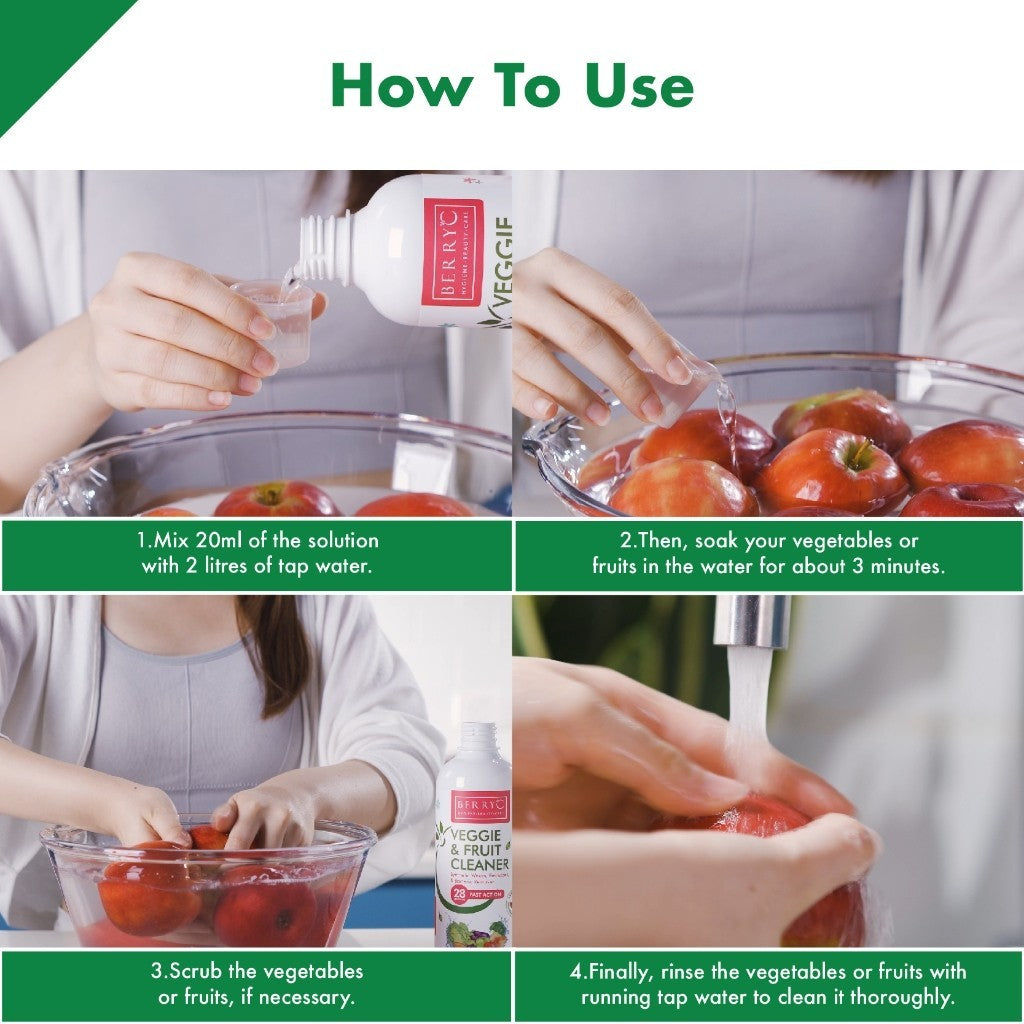 BerryC Veggie & Fruit Salad Cleaner 300ML Vegetable Wash - Sabun Cairan Pencuci Pembersih Buah Sayur