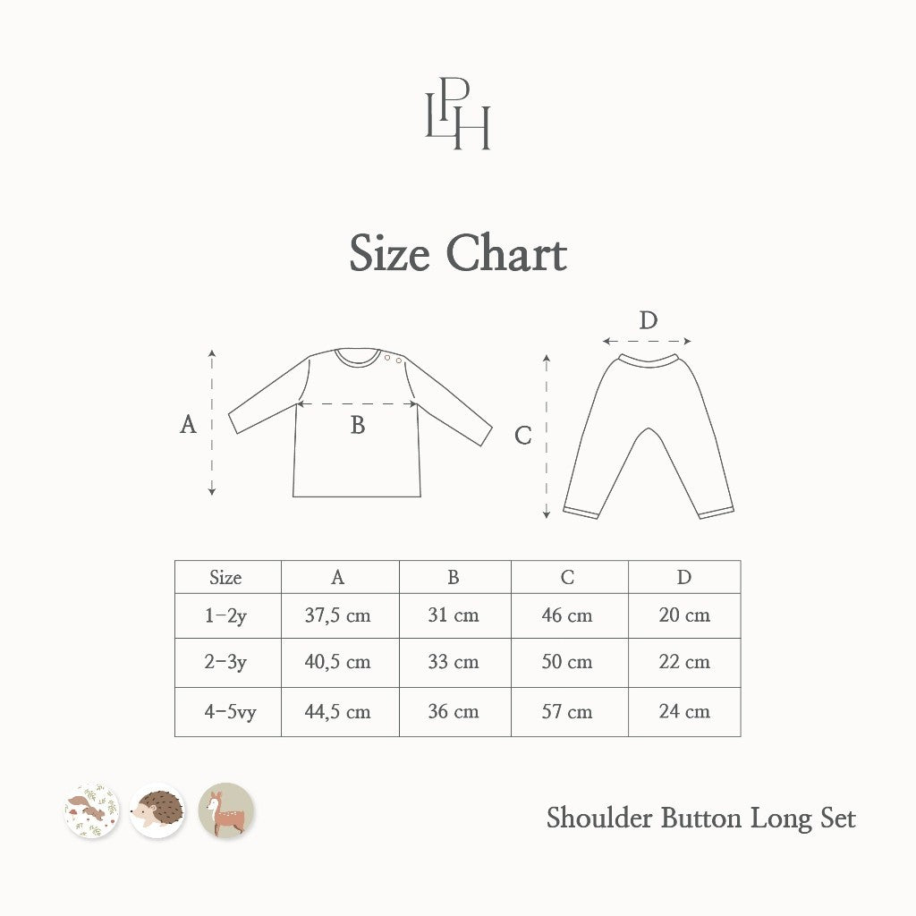 Little Palmerhaus - Little Wear Shoulder Button Long Set 24.0 (Setelan Anak Lengan Panjang)