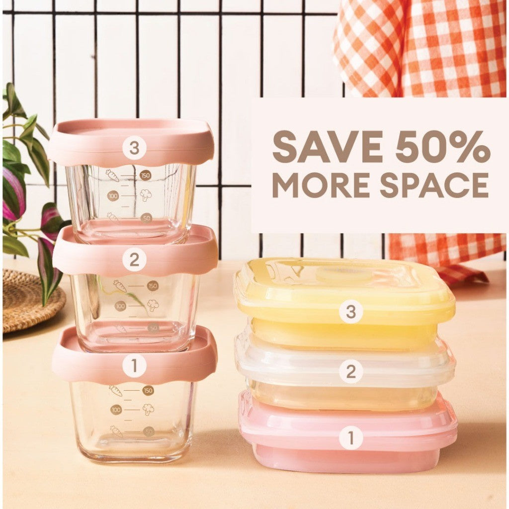 Little Dimple Pack & Fold Collapsible Food Container Tempat Penyimpanan Makanan Travel Silicone Silikon
