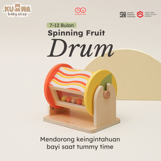 Learning Time- Spinning Fruit Drum-Mainan Tummy Time Bayi/Mainan Bayi Tengkurap/Mainan bayi 7 12 bulan/Tummy Time Series
