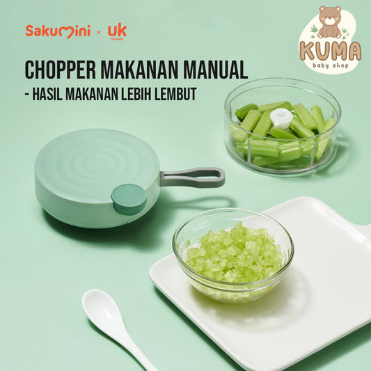 Sakumini Chopper Grinder Manual Blender Tarik Penggiling Penghalus Makanan