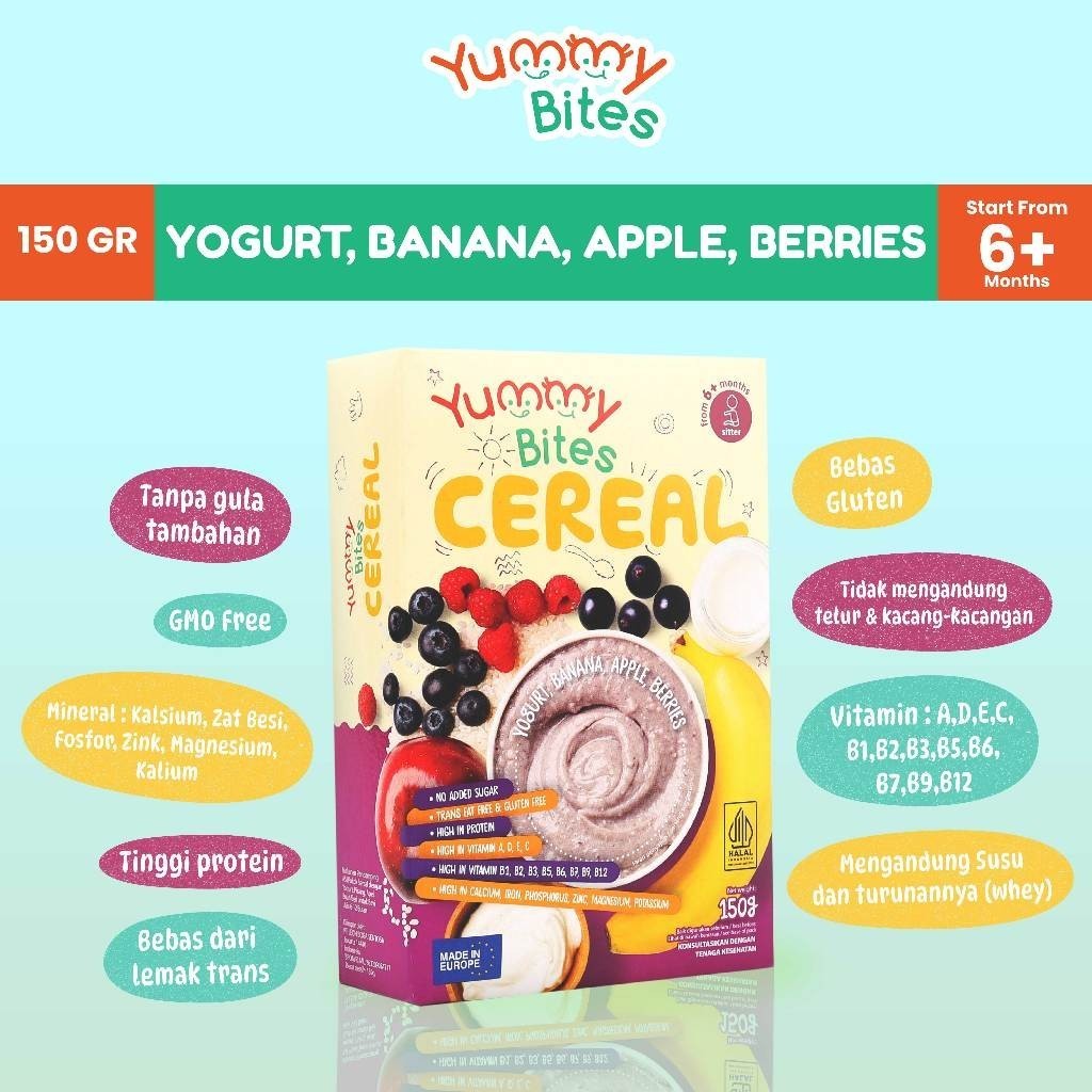 [NIKITA WILLY EXCLUSIVE] Yummy Bites Cereal 150 GR/ MPASI Baby/ Bubur Bayi Oatmeal mpasi Penambah Nafsu Makan Penambah Berat Badan BB Booster MPASI Bayi Anti GTM