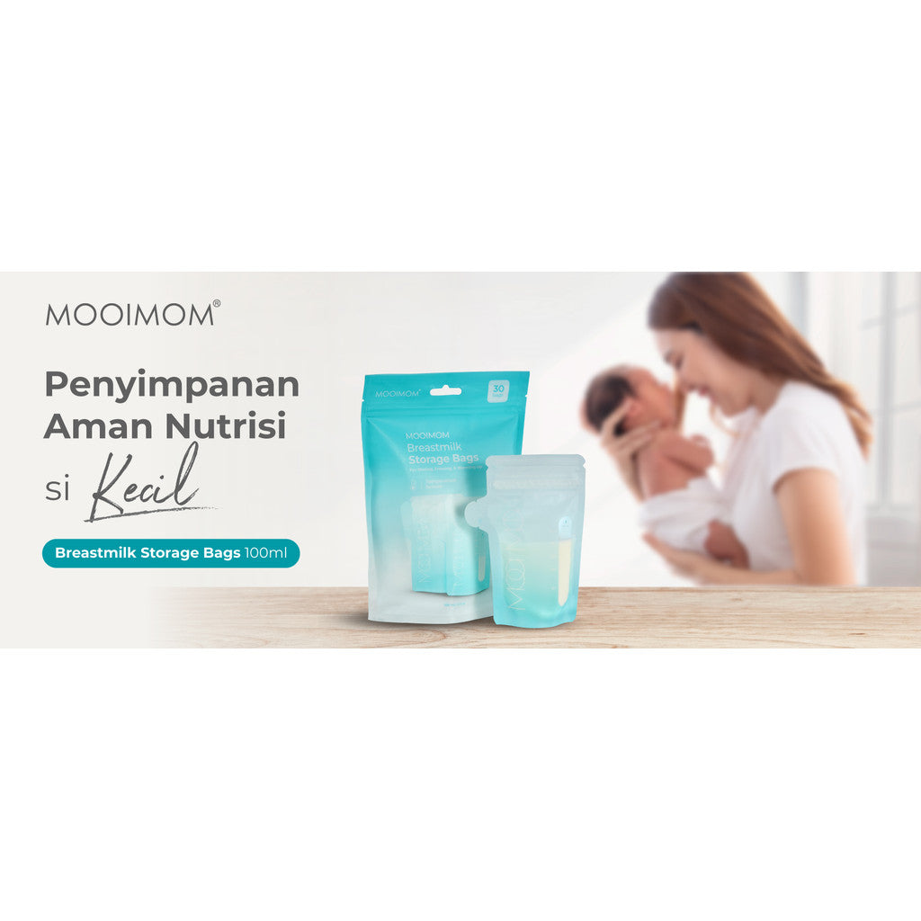 MOOIMOM Kantong ASI 100ml Double Zipper | Breastmilk Storage Bags 30pcs (30pcs) Perlengkapan bayi
