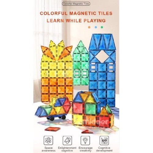 Mideer Colorful Magnetic Tiles 60pcs Mainan Edukasi Anak MD1142