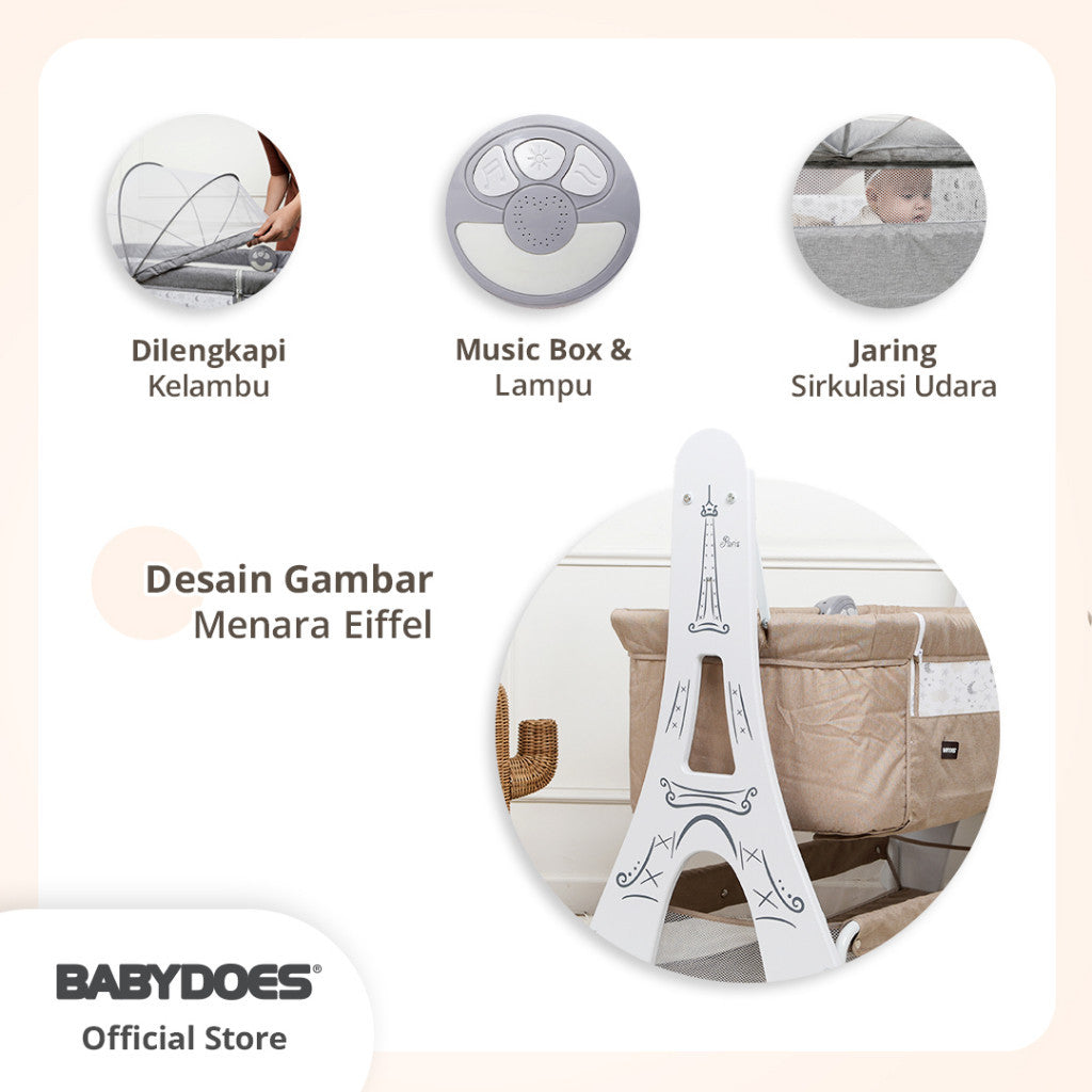 BABYDOES BOX CH 1634 LE PARIZ SIDE BED & ROCKING MODE