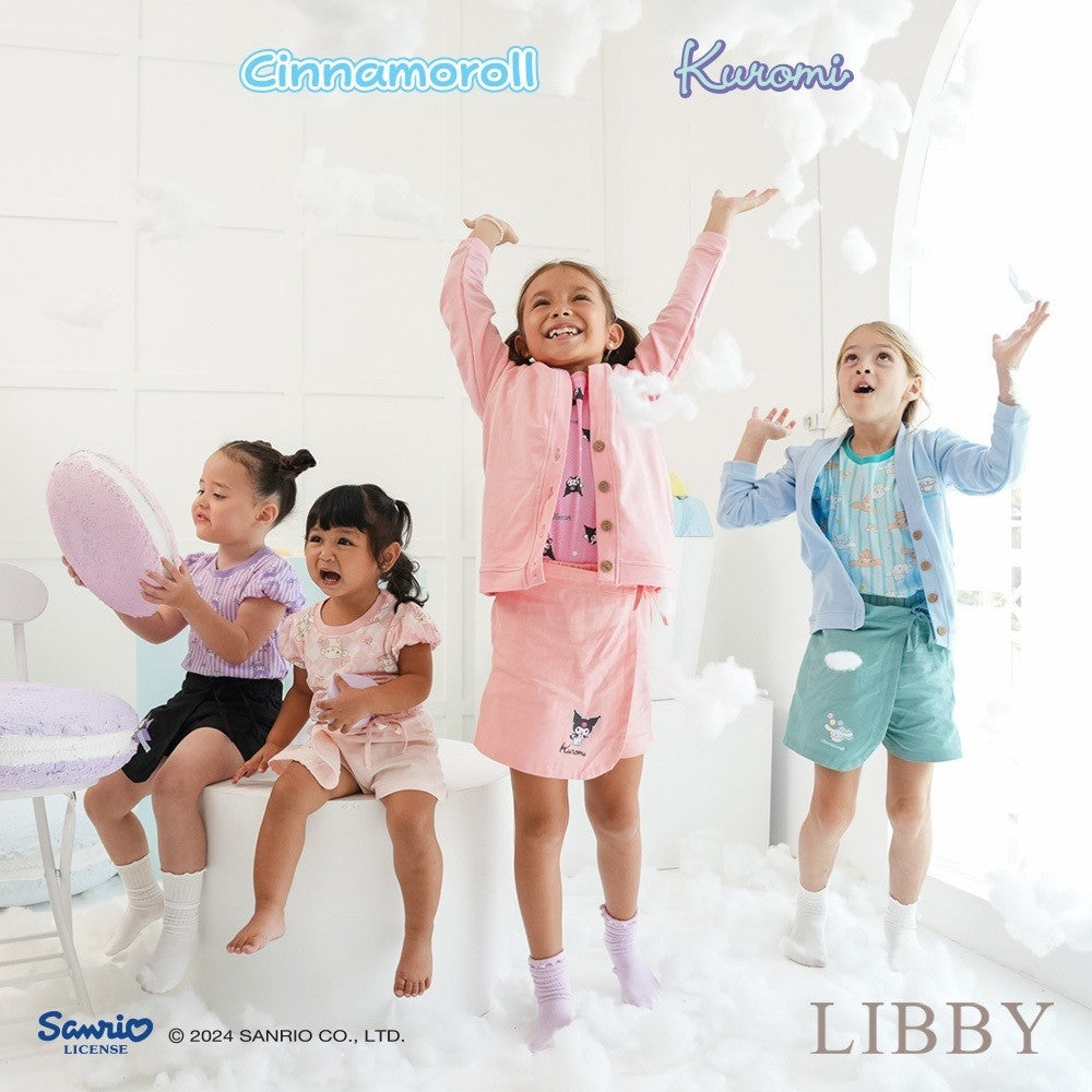 LIBBY Sanrio Setelan Main Anak Perempuan Kirei Tee & Megumi Skort Kuromi Cinnamoroll 9 Bulan - 4 Tahun (1 STEL)