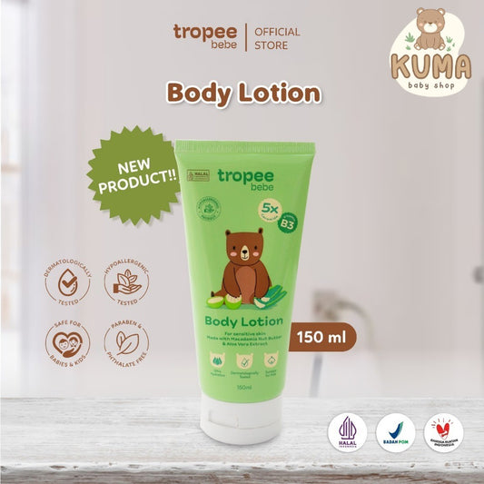 Tropee Bebe Body Lotion 150ml | Melembutkan dan Melembapkan Kulit | Skincare Bayi dan Anak