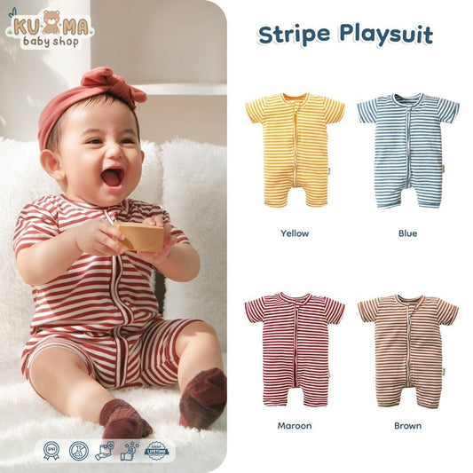 Nice Kids - Stripe Playsuit Baby (Baby Jumper Romper Onesies Bayi Baju Terusan 0-2 Tahun)