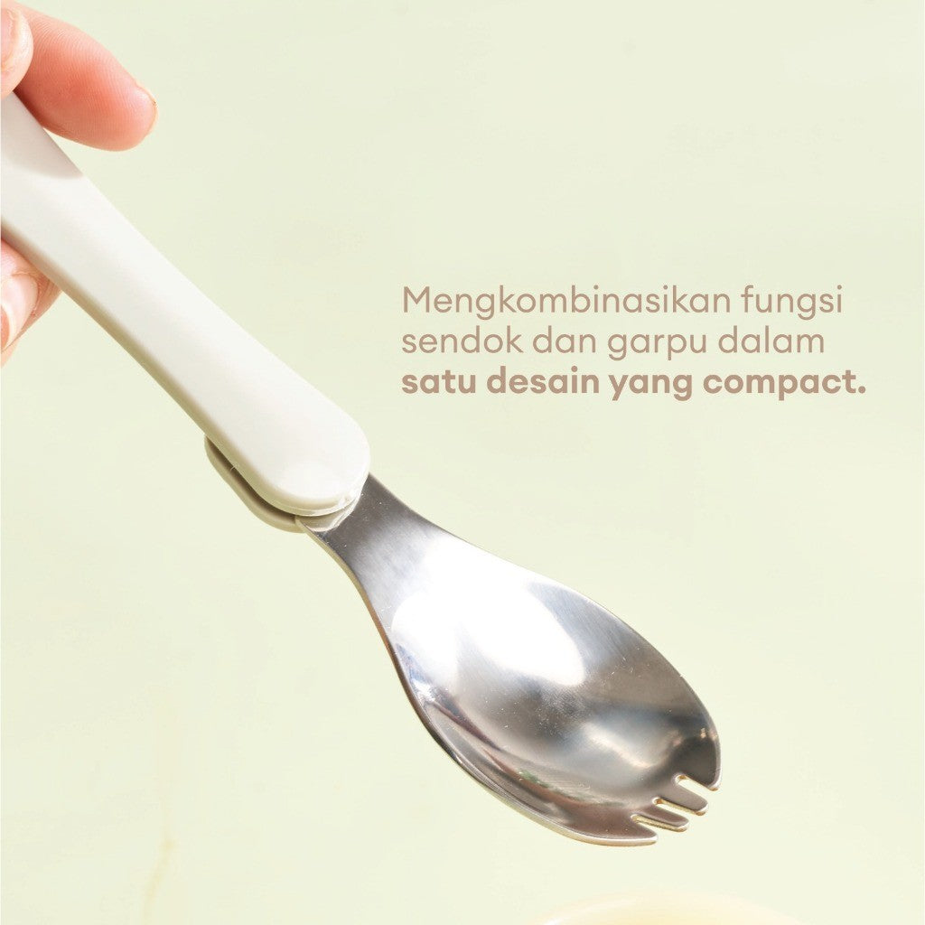 Little Dimple Kid's Foldable Spork Spoon Fork Lipat Sendok Garpu Anak